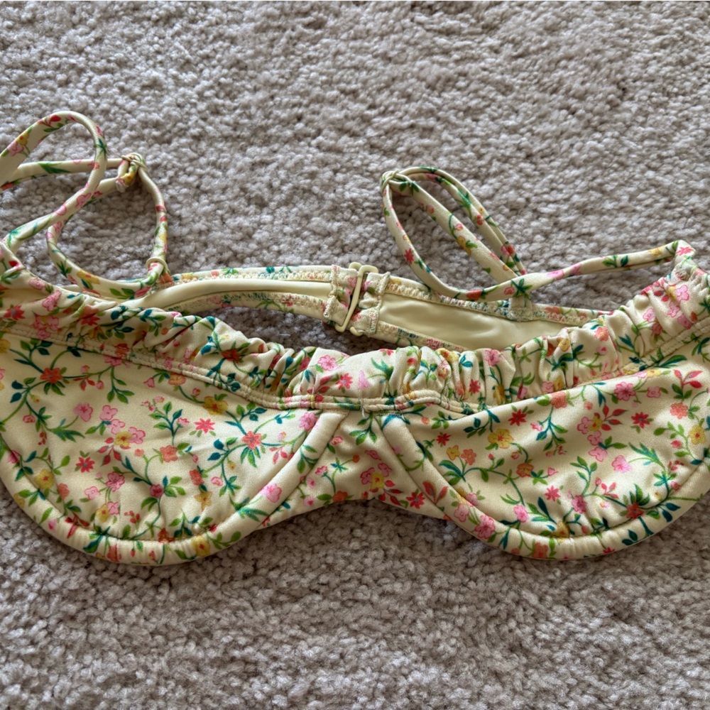 PacSun Yellow Floral Bikini Top